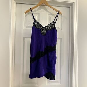 Vintage Silky Victorias Secret Deep Purple Slip Dress size small